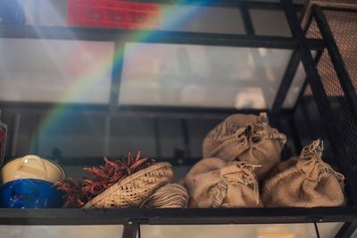 Close-up of toys on table