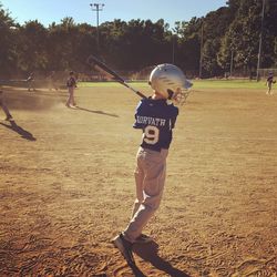 Boy playing in park