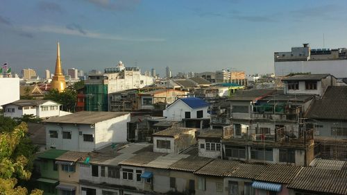 High angle shot of townscape