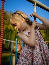 Low section of girl on playground