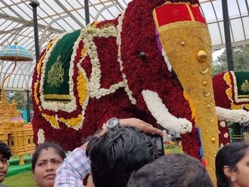 Rear view of people on stage