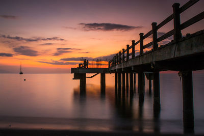 Sunset view under pier