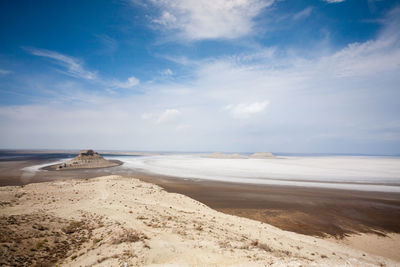 Scenic view of beach against sky