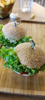 High angle view of food on table