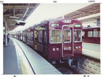 Train at railroad station platform