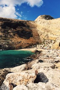 Scenic view of mountain against sky
