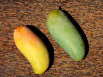 High angle view of bananas on table