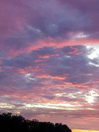 Low angle view of dramatic sky during sunset