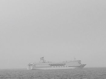 Boat sailing in sea