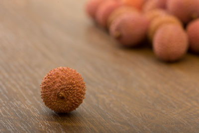 High angle view of fruits on table