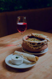 Close-up of food on table