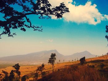 Scenic view of mountains against sky