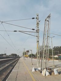 Railroad tracks against sky