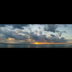 Scenic view of sea at sunset