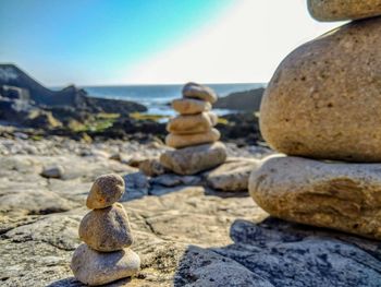 Stack of stones on beach