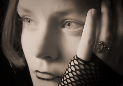 Close-up portrait of young woman