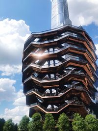 Low angle view of modern building against sky