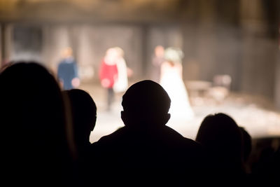 Audience in the theater watching a play