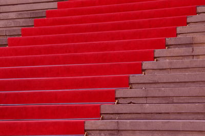 Red carpet on stairs