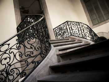 Low angle view of spiral stairs