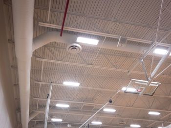 Low angle view of illuminated ceiling