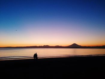 Scenic view of sea at sunset