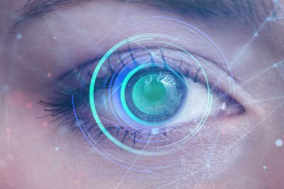 Digital composite image of human eye