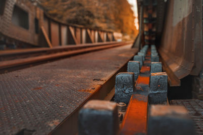 Close-up of railroad track