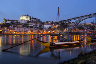 View of illuminated city at night