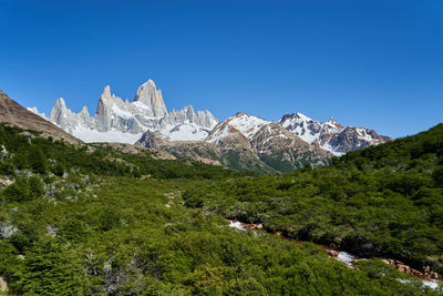 Mount fitzroy in southern argentina, patagonia, a popular travel destination for hiking and trekking