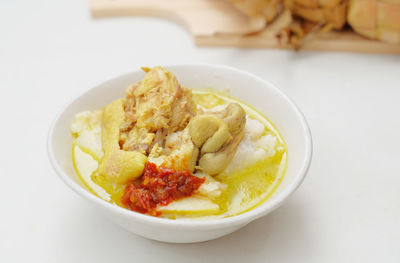 Close-up of food in bowl on table