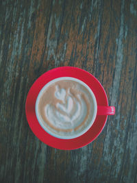 Directly above shot of coffee on table