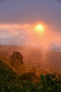 Scenic view of landscape against sky during sunset