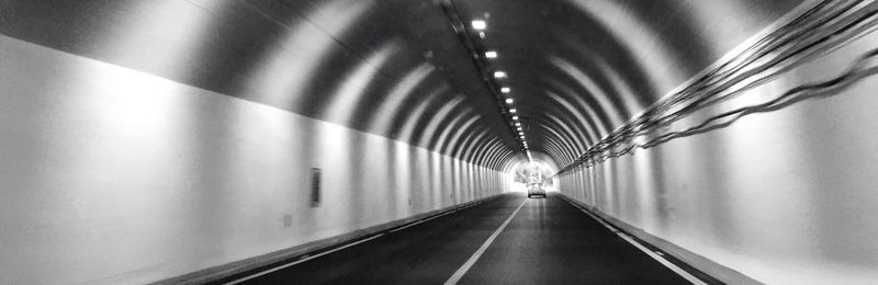 Empty illuminated tunnel