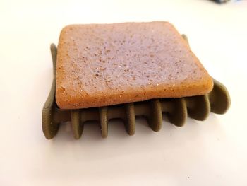 High angle view of bread in plate