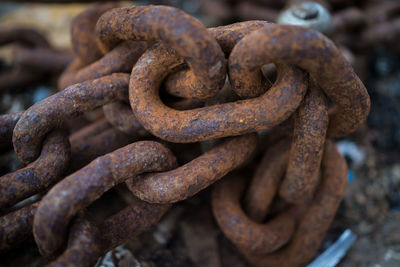 Close-up of rusty chain