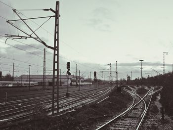 Railroad tracks against sky