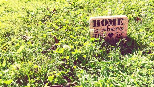 Information sign on field