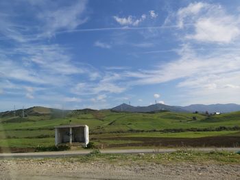 Scenic view of field against sky