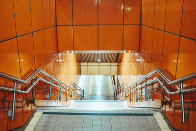 High angle view of empty staircase