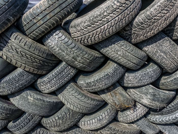 Full frame shot of tire stack