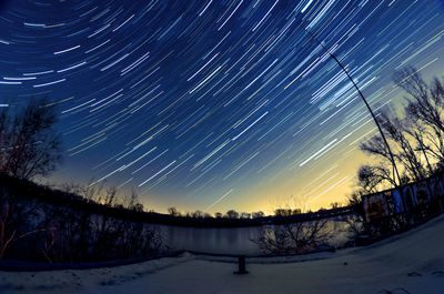 Scenic view of star field against sky at night