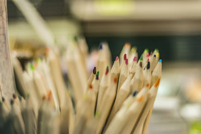 Close-up of multi colored pencils