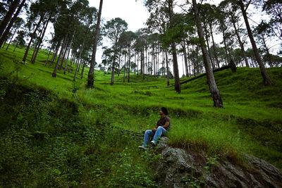 View of a man enjoying nature