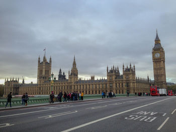 View of buildings in city against sky