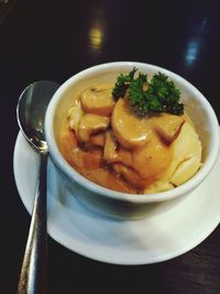 Close-up of meal served in plate