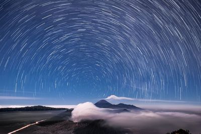 Long exposure image of stars in sky at night