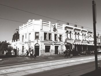 View of city street against clear sky