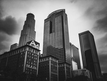 Low angle view of modern building against sky