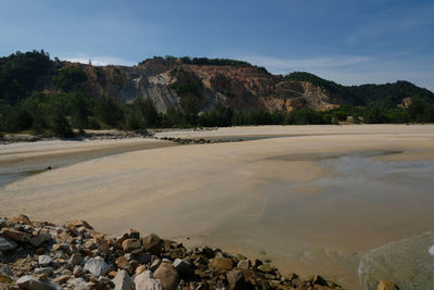 Scenic view of beach against sky